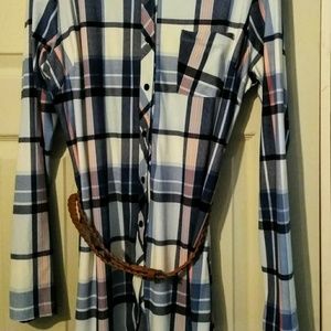 NO COMMENT, Tunic Plaid, Size XL